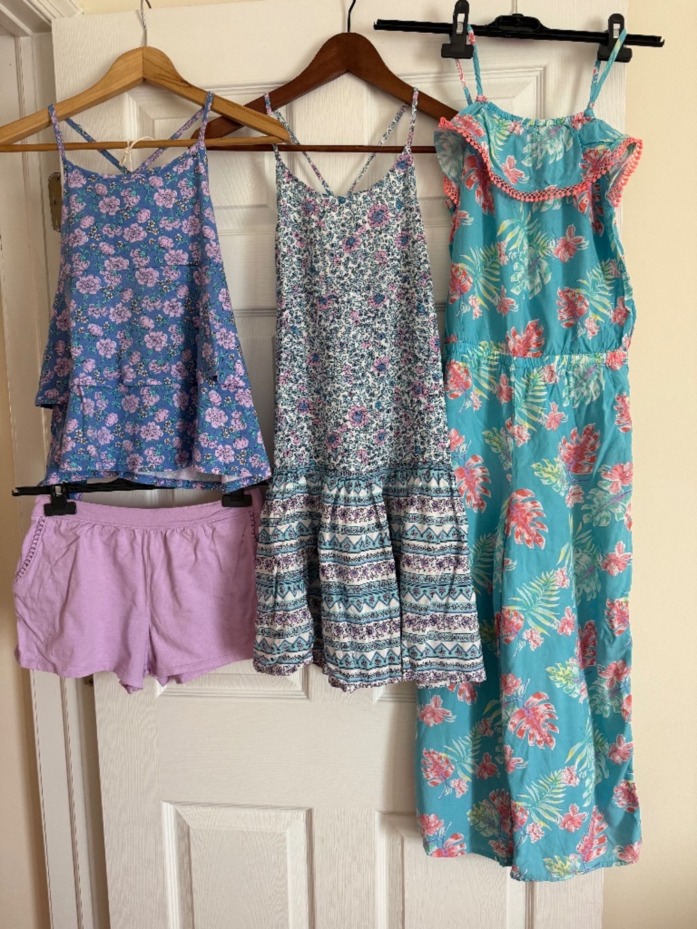 OSHKOSH GIRL’S SUMMER COTTON CLOTHES, LOT OF 4, SIZE 10/12